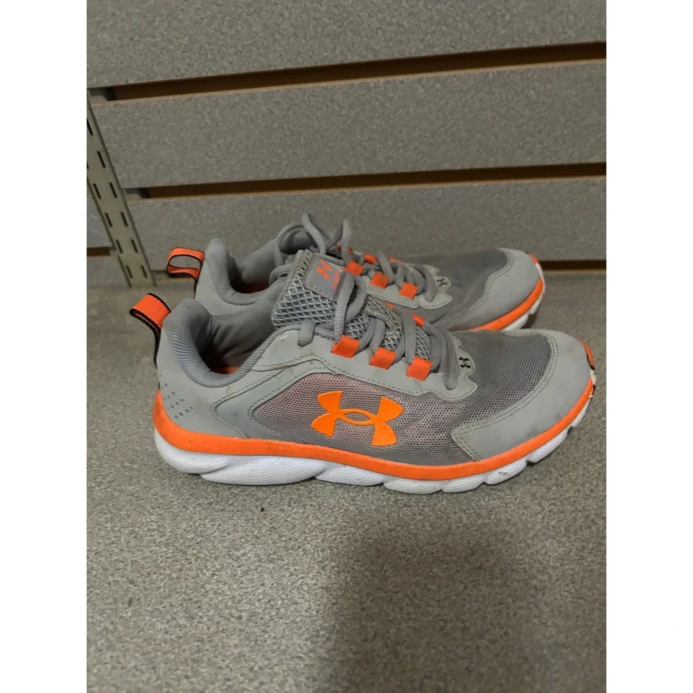 Under Armour Assert 9‎ Kids Running Shoes Grey Orange 3024833-107 Size 4Y
